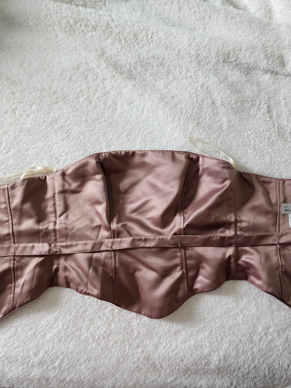 Ladies Obsessions Haute Couture Two Piece Brown Satin A-line Corset Dress Sz 10 - Picture 9 of 14